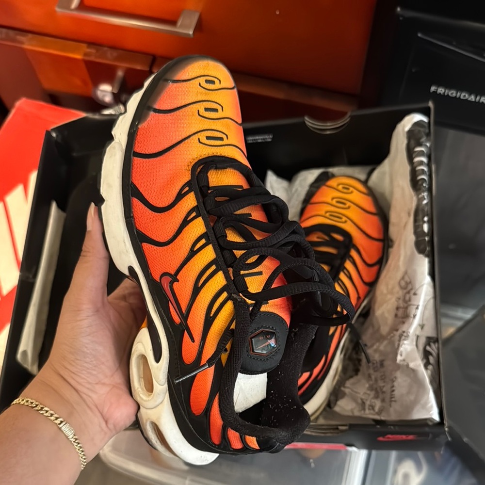 Nike Air Max Plus Fiery Orange and Black Sneakers